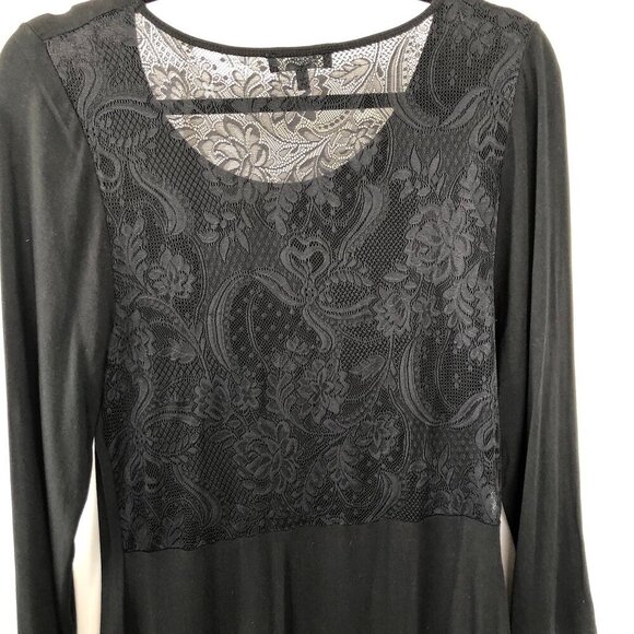 ARITZIA's BABATON Lace Back BodyCon Midi Black, Modal Jersey Long Sleeve US L - Picture 13 of 16